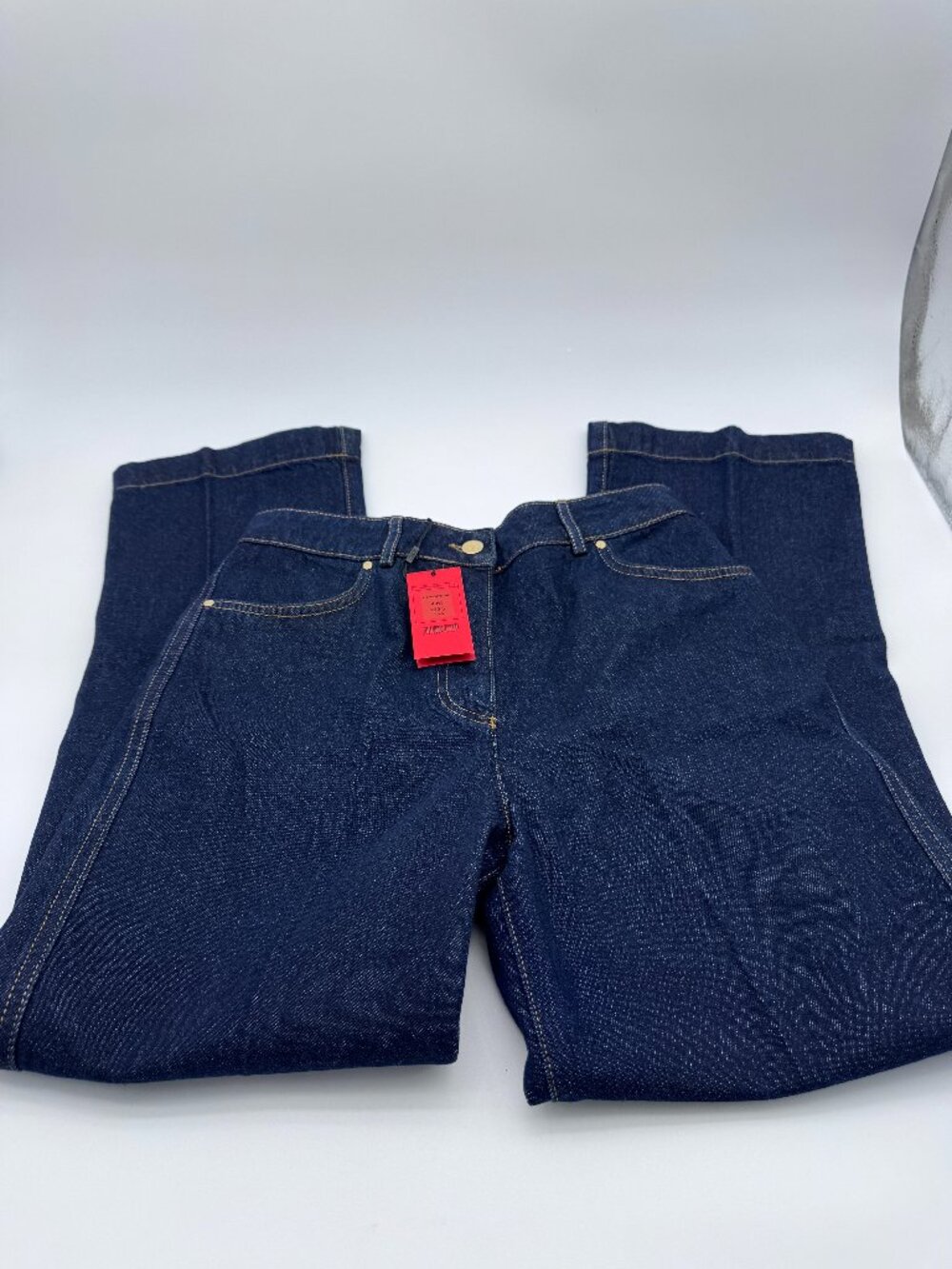 CH Carolina Herrera Dark Wash Wide Leg Jeans NWT Size 35
